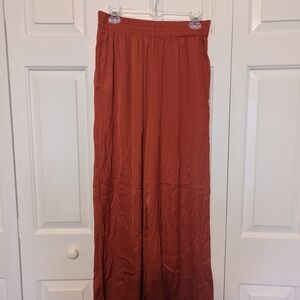 Zara Rust-Orange Wide Leg Pants